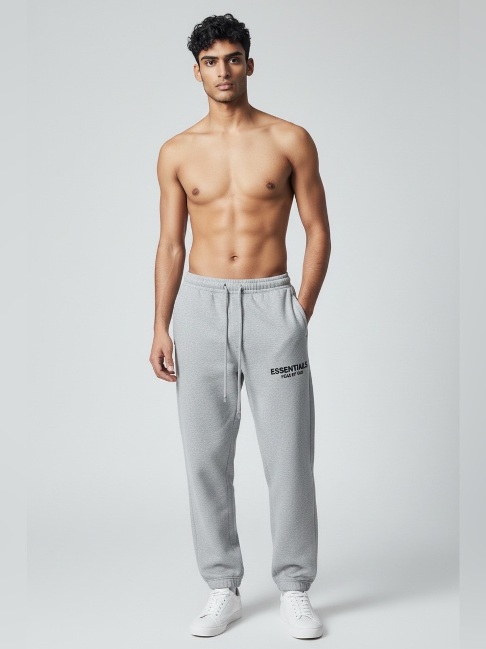 Fear of God Men’s Light Gray Sweatpants - Drawstring Joggers